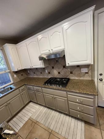Kitchen Cabinets — Two-Tone Greige & White